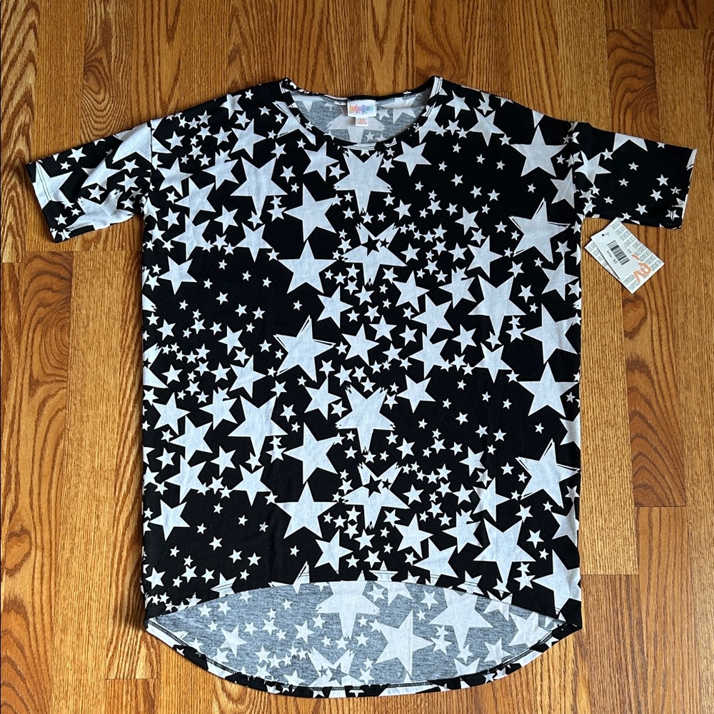 NWT LuLaRoe Starry Black and White Tunic Size XS